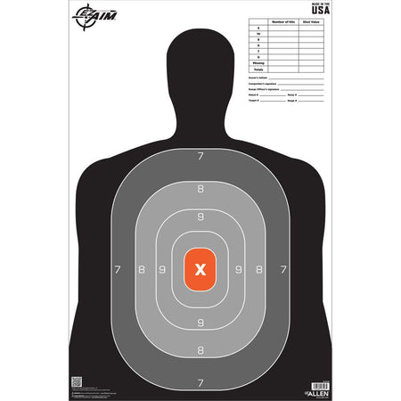 Allen EZ Aim B27 Pro Silhouette Paper Target 23" x 35" 50-Pack