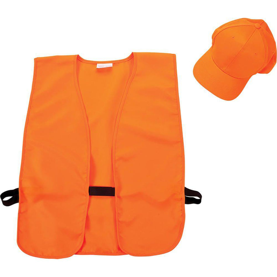 Allen Hunting Blaze Orange Safety Vest and Hat Combo for Adults