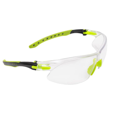 Allen ULTRX Keen Youth Safety Glasses Lime Green Clear Anti-Fog Lenses
