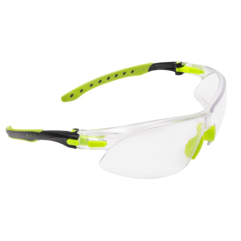 Allen ULTRX Keen Youth Safety Glasses Lime Green Clear Anti-Fog Lenses