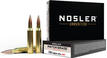 Nosler 43136 Match Grade Custom Competition Hollow Point Boat Tail  300 Grain .338 Lapua Magnum