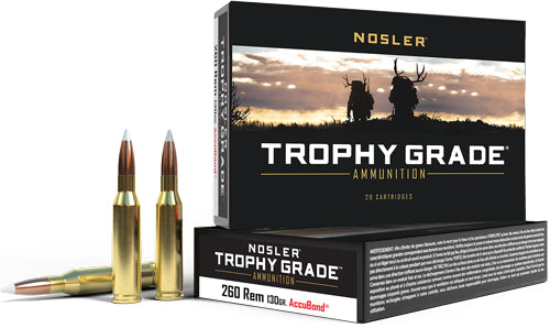 Nosler 60024 Trophy Grade Nosler AccuBond  130 Grain .260 Remington