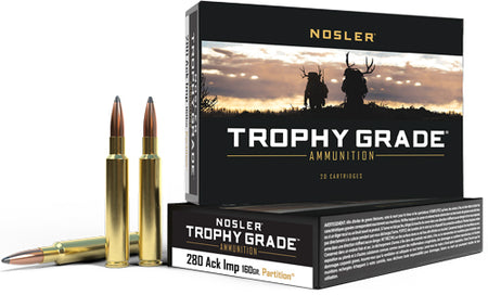Nosler 60044 Trophy Grade Nosler Spitzer Partition  160 Grain .280 Ackley