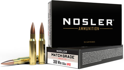 Nosler 60052 Match Grade Custom Competition Hollow Point Boat Tail  155 Grain .308 Win / 7.62x51mm