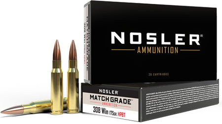 Nosler 60072 Match Grade Custom Competition Hollow Point Boat Tail  175 Grain .308 Win / 7.62x51mm