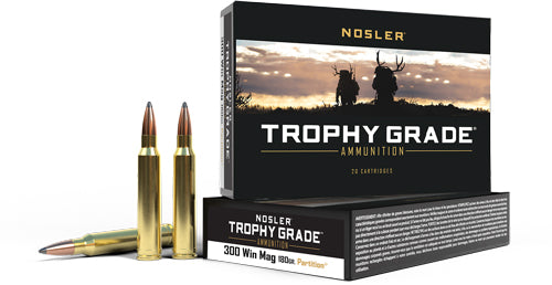 Nosler 61056 Trophy Grade Partition Jacketed Soft Point  180 Grain .300 Winchester Mag