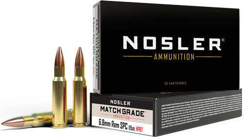Nosler Custom Competition Match Grade 6.8 Remington SPC 115 gr JHP ammo