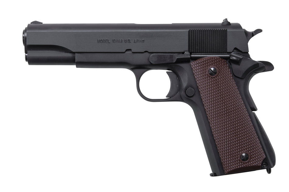Auto-Ordnance 1911BKOC 1911 A1 Commander 45 ACP 7+1 4.25" Matte Black Serrated Carbon Steel Slide Matte Black Matte Black Carbon Steel Brown Checkered Polymer Grips Right Hand