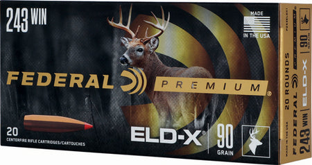 Federal P243ELDX1 Premium ELD-X Extremely Low Drag-eXpanding  90 Grain .243 Winchester