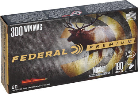 Federal P300WD2 Premium Nosler Partition  180 Grain .300 Winchester Mag