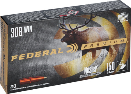 Federal P308S Premium Nosler Partition  150 Grain .308 Win / 7.62x51mm