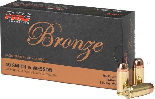 PMC 40E Bronze Full Metal Jacket Flat Point  180 Grain .40 S&W