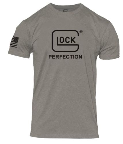 GLOCK PERFECTION TEE SHORT SLEEVE T SHIRT 2XL STONE GREY