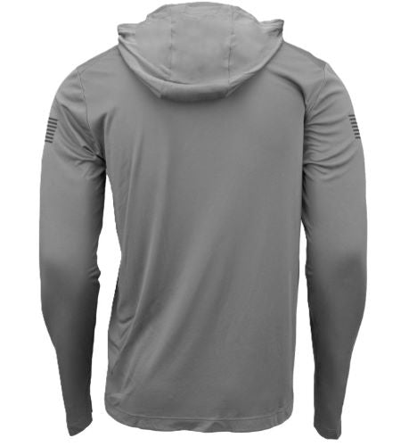 GLOCK HOODED PERFORMANCE LONG SLEEVE SHIRT LG GREY