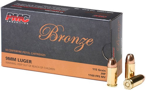 PMC 9B Bronze Jacketed Hollow Point JHP 115 Grain 9mm Luger/Parabellum