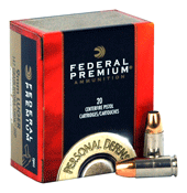 Federal P9HS1 Premium Personal Defense Hydra-Shok Jacketed Hollow Point  124 Grain 9mm Luger/Parabellum