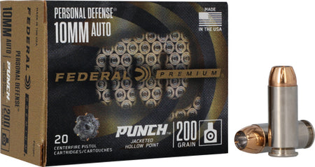 Federal PD10P1 Premium Personal Defense Punch Jacketed Hollow Point JHP 200 Grain 10mm Auto