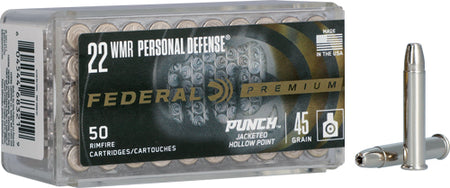 Federal PD22WMR1 Premium Personal Defense Punch Jacketed Hollow Point JHP 45 Grain .22 WMR