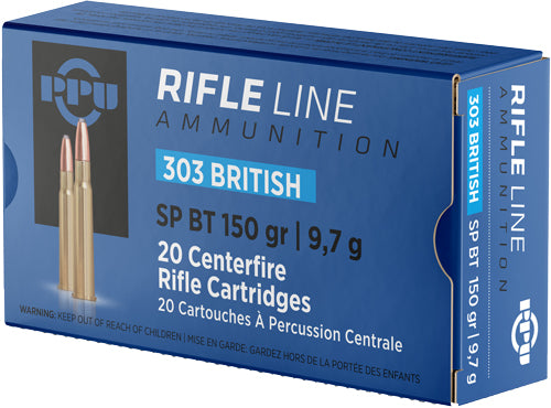 Prvi Partizan PP303S1  Soft Point Boat Tail  150 Grain .303 British