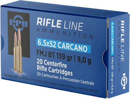 Prvi Partizan PP6CF  Full Metal Jacket Boat Tail FMJBT 139 Grain 6.5×52mm Carcano