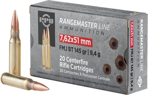 Prvi Partizan PPRM762 Rangemaster Full Metal Jacket Boat Tail FMJBT 145 Grain .308 Win / 7.62x51mm