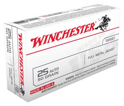 Winchester Q4203 USA Full Metal Jacket FMJ 50 Grain .25 ACP