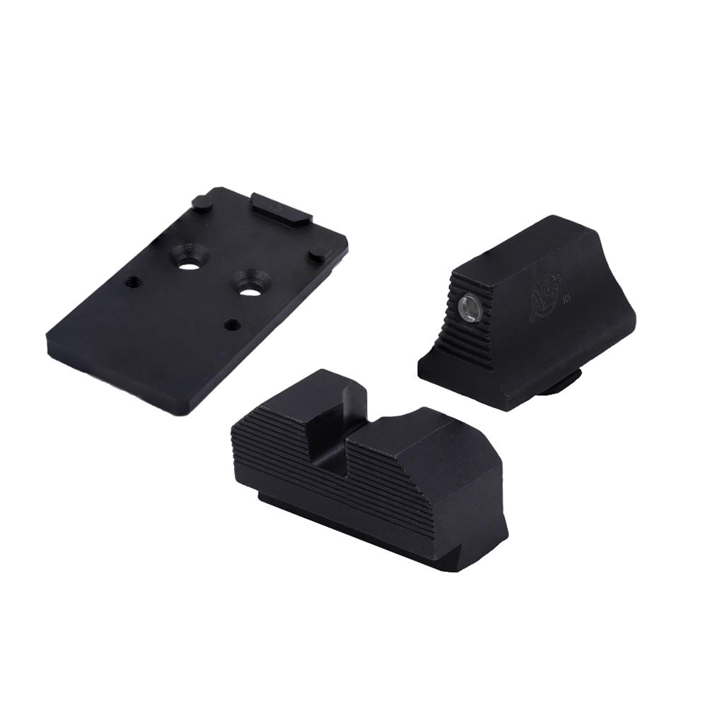 XS Sights Glock MOS Optic Mount Bundle for RMR Footprint with Tritium Front Sight Black