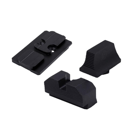 XS Sights Glock MOS ACRO Optic Mount Bundle with Backup Sights - Non-Tritium Black