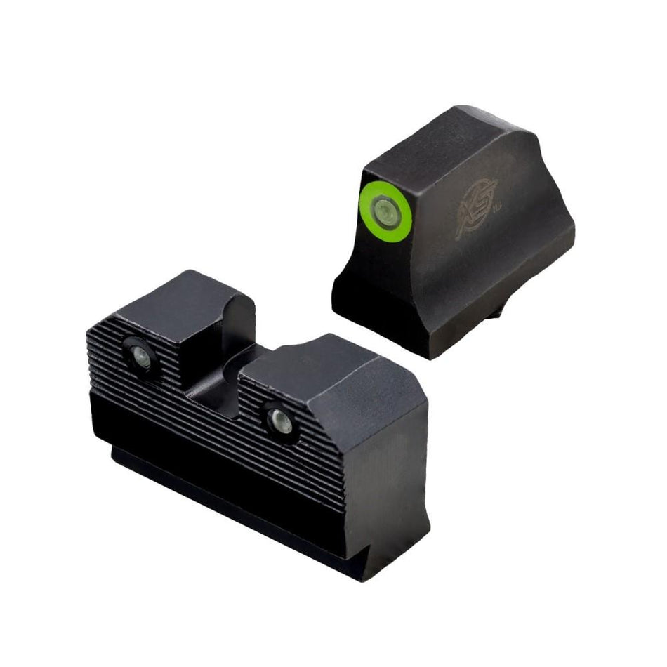XS Sight Systems R2D 2.0 Suppressor Height Night Sights for Glock - Green Front Black Rear
