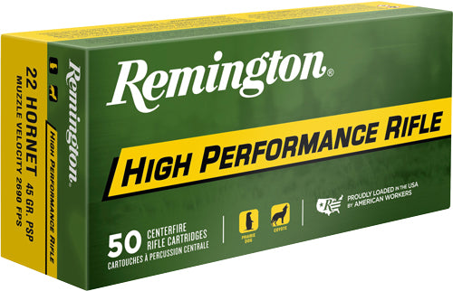 Remington High Performance Rifle .22 Hornet 45 gr JSP ammo