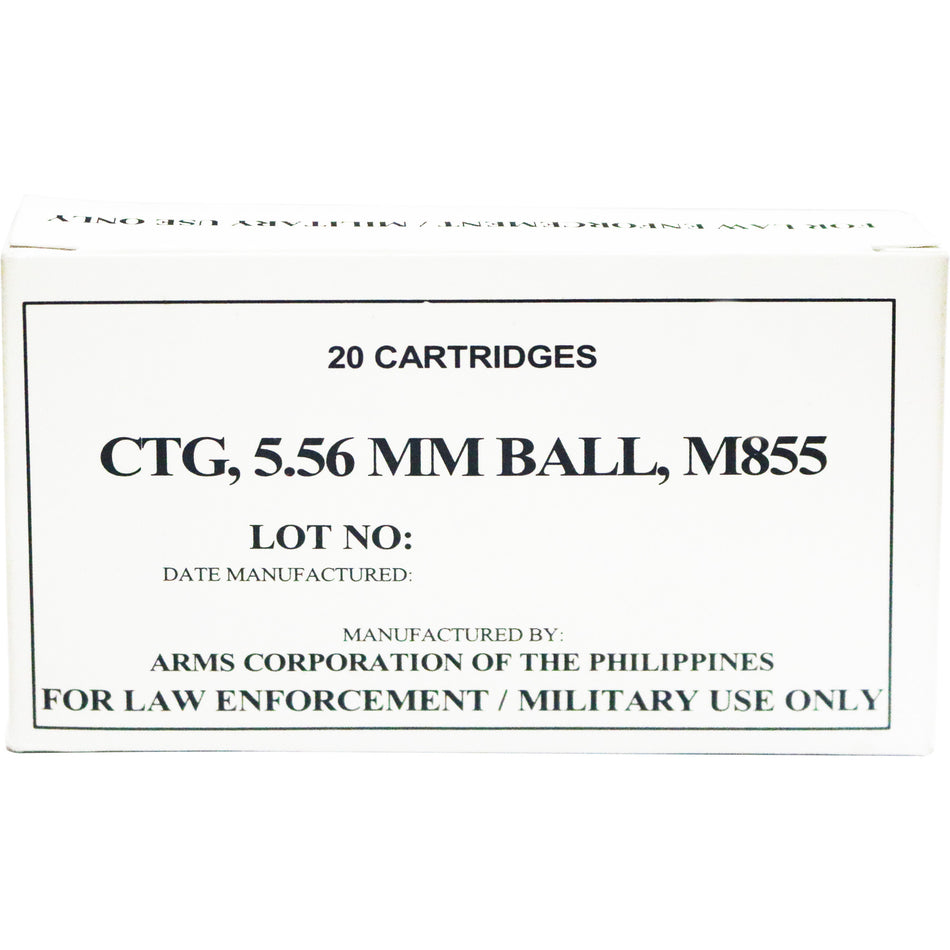 ARMSCOR 5.56X45 62GR FMJ (M855) 1000RD CASE LOT