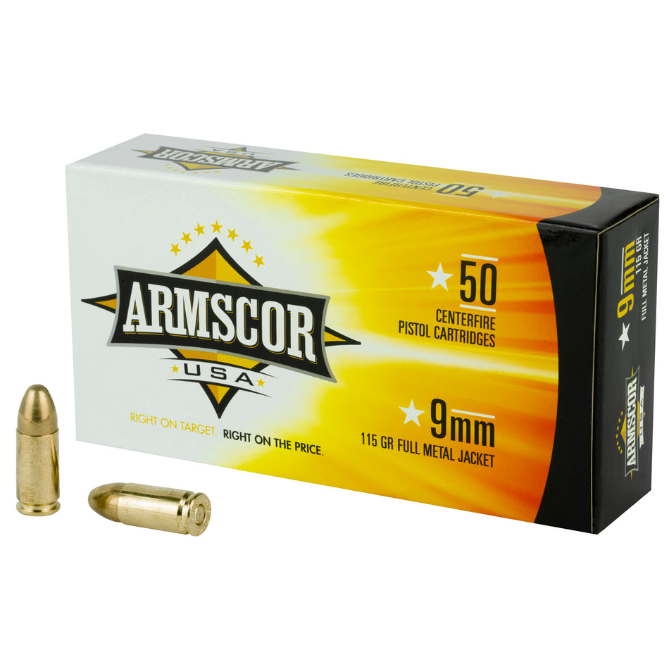 Armscor FAC92N Competition Full Metal Jacket FMJ 115 Grain 9mm Luger/Parabellum