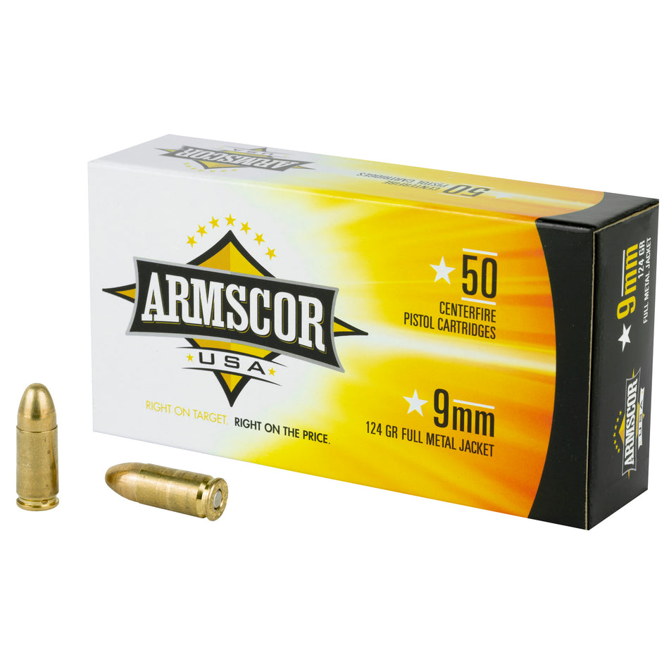 Armscor 9mm 124gr FMJ Ammo