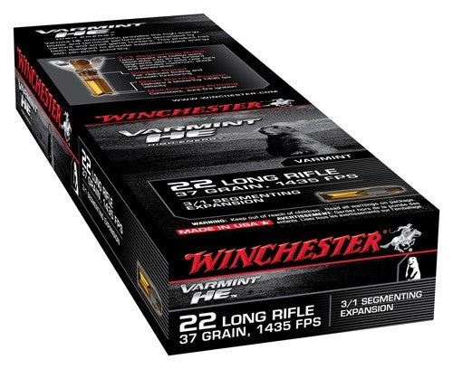 Winchester S22LRFSP Varmint HE Varmint High Energy LEAD HOLLOW POINT  37 Grain .22 Long Rifle
