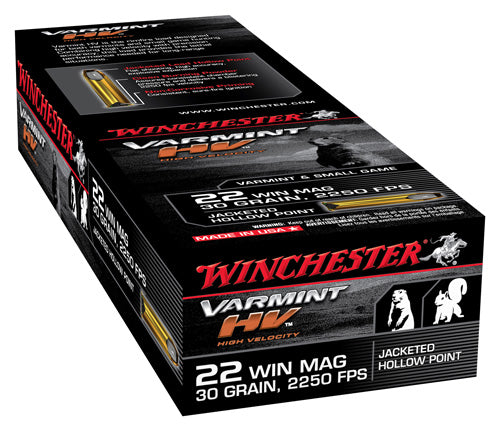 Winchester S22M2 Varmint HV Jacketed Hollow Point JHP 30 Grain .22 WMR