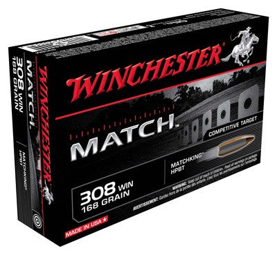 Winchester Match .308 Win / 7.62x51mm 168 gr BTHP ammo