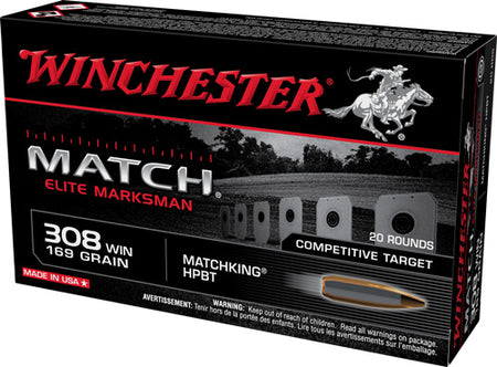 Winchester S308M2 Elite Marksman Sierra MatchKing Boat Tail Hollow Point BTHP 169 Grain .308 Win / 7.62x51mm