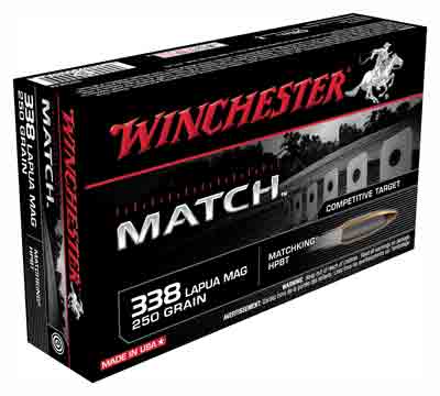Winchester Match .338 Lapua Magnum 250 gr BTHP ammo