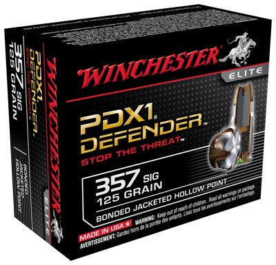 Winchester PDX1 Defender Elite .357 Sig 125 gr BHP ammo