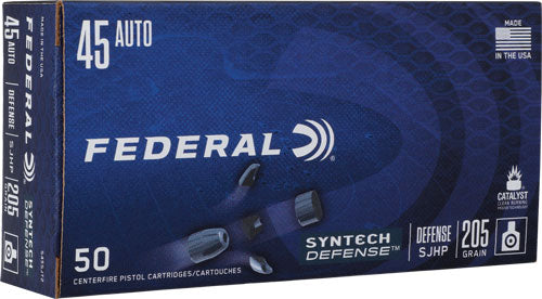 Federal Syntech Defense .45 ACP/Auto 205 gr JHP ammo