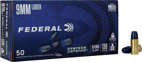 Federal S9SJT2 Syntech Defense LEAD-FREE Segmented Jacketed Hollow Point  138 Grain 9mm Luger/Parabellum