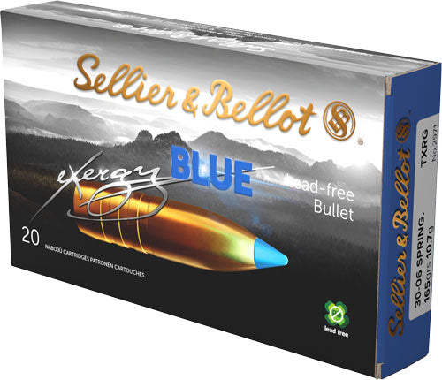 Sellier & Bellot (S&B) SB3006XA eXergy Boat Tail TAC-EX-Blue  165 Grain .30-06 Springfield