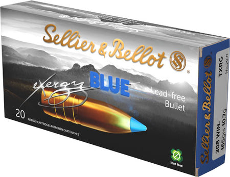 Sellier & Bellot (S&B) SB308XA eXergy Boat Tail TAC-EX-Blue  165 Grain .308 Win / 7.62x51mm