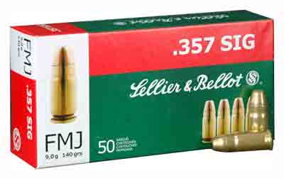 Sellier & Bellot (S&B) SB357SIG  Full Metal Jacket FMJ 140 Grain .357 Sig