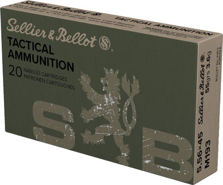 Sellier and Bellot Tactical M193 5.56x45mm NATO 55 gr FMJ ammo