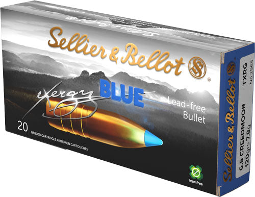 Sellier & Bellot (S&B) SB65XA eXergy Boat Tail TAC-EX-Blue  120 Grain 6.5mm Creedmoor