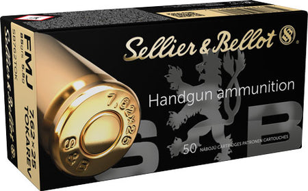 Sellier and Bellot Handgun 7.62x25mm Tokarev 85 gr FMJ ammo