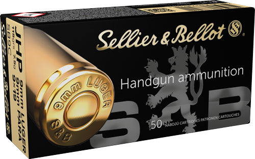 Sellier & Bellot (S&B) SB9C  Jacketed Hollow Point JHP 115 Grain 9mm Luger/Parabellum