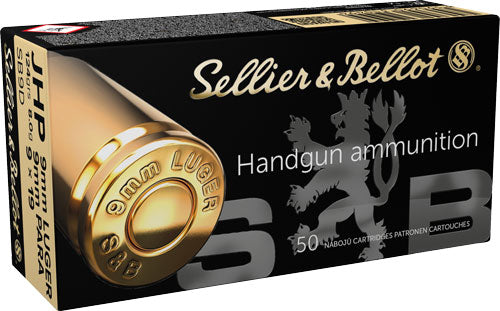 Sellier & Bellot (S&B) SB9D  Jacketed Hollow Point JHP 124 Grain 9mm Luger/Parabellum