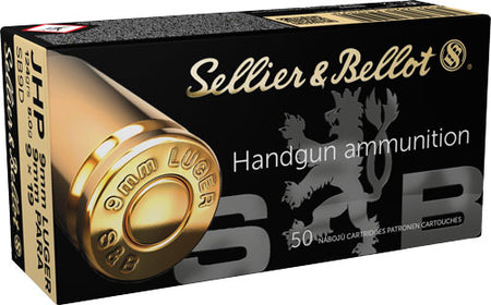 Sellier & Bellot (S&B) SB9D  Jacketed Hollow Point JHP 124 Grain 9mm Luger/Parabellum